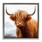 Stupell Industries Long Horn Highland Cow Portrait Floating Frame Design by Heidi Kuntz